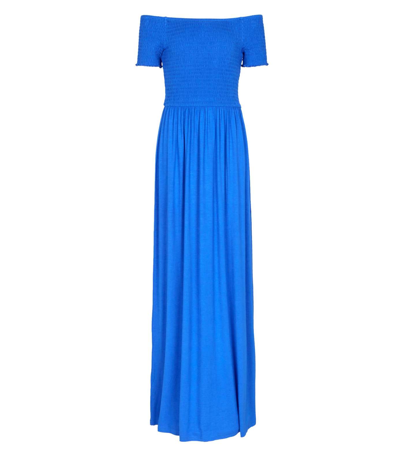 Girls Blue Shirred Maxi Dress Image 3