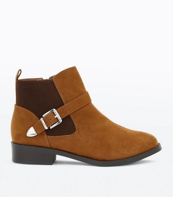 tan wide fit ankle boots