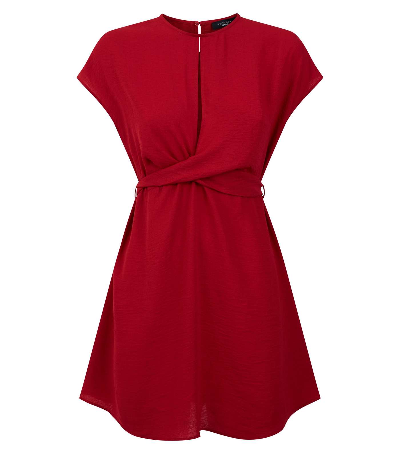 Petite Red Twist Front Tie Back Dress Image 4