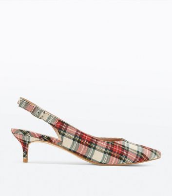 plaid kitten heels