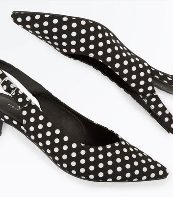 polka dot kitten heel shoes