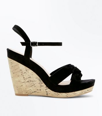 black wedge shoes new look