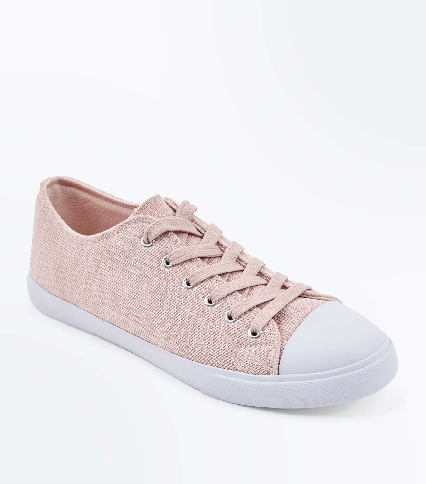 Pink Knitted Lace Up Trainers 