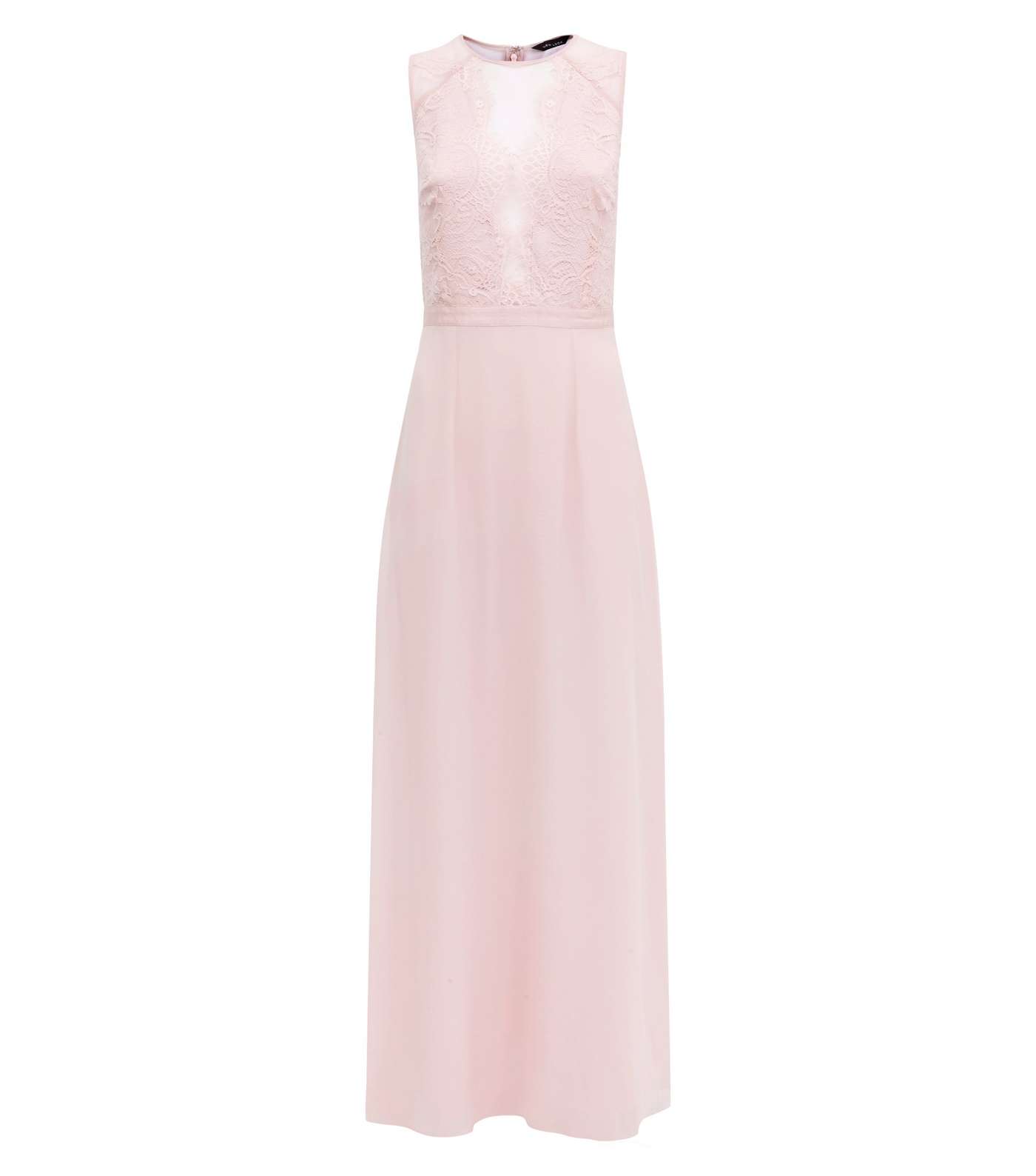 Pink Lace and Chiffon Maxi Dress Image 3