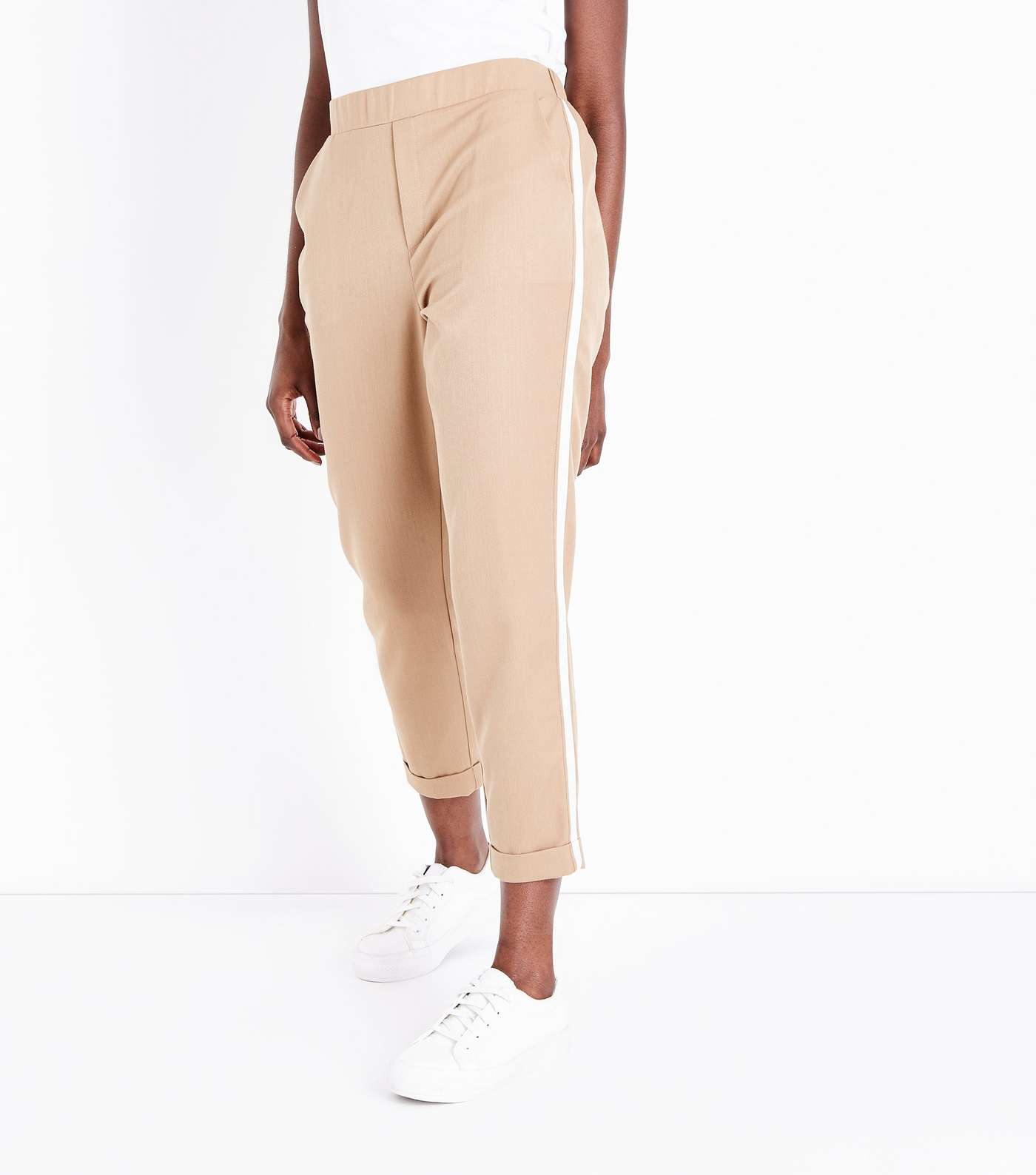 Camel Side Stripe Tapered Trousers Image 2