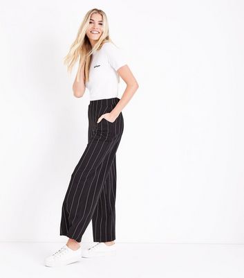 black and white striped trousers ladies