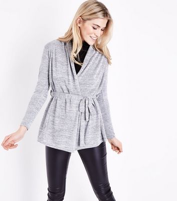 knit wrap front cardigan