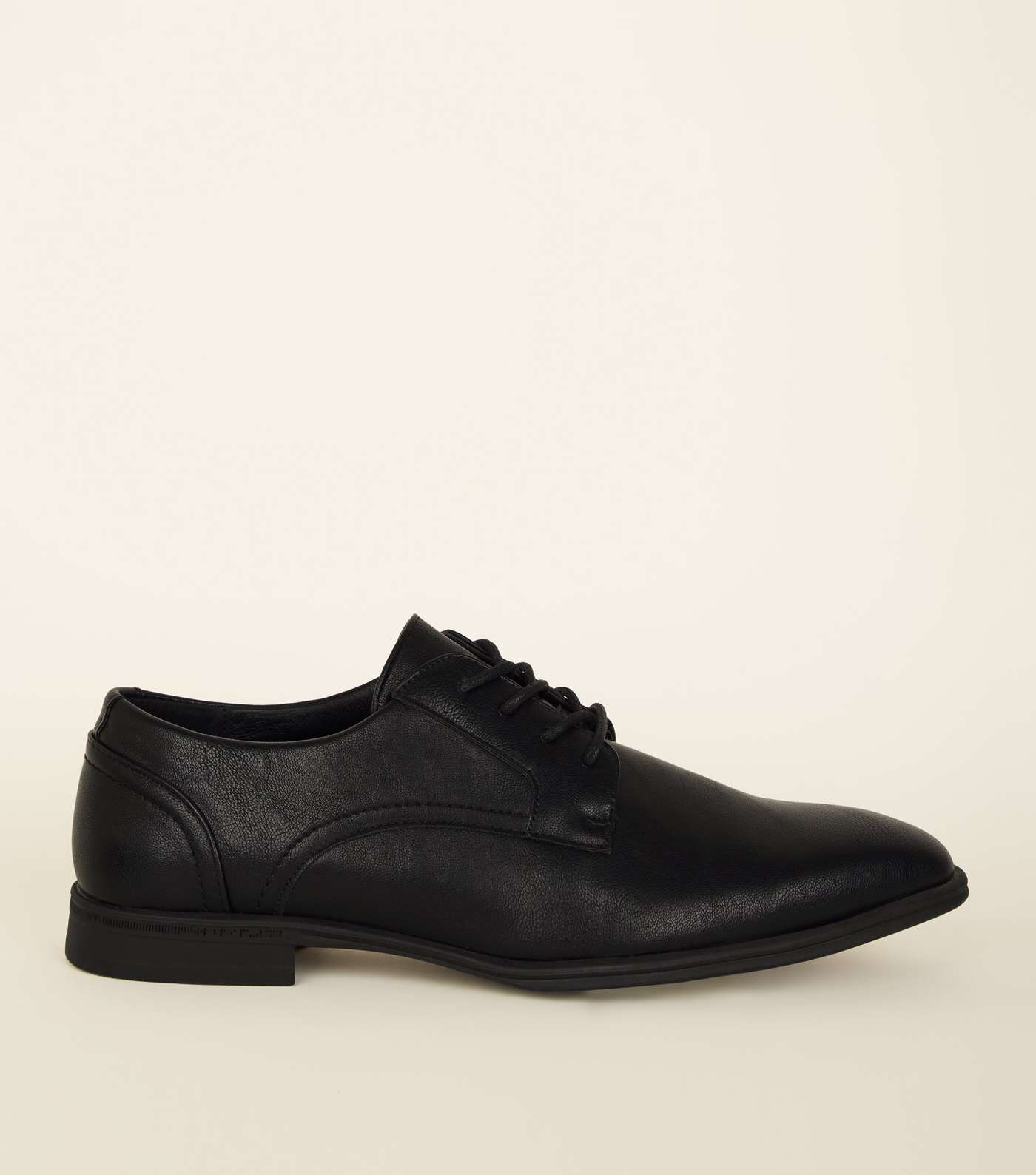 Black Leather-Look Formal Shoes Image 2