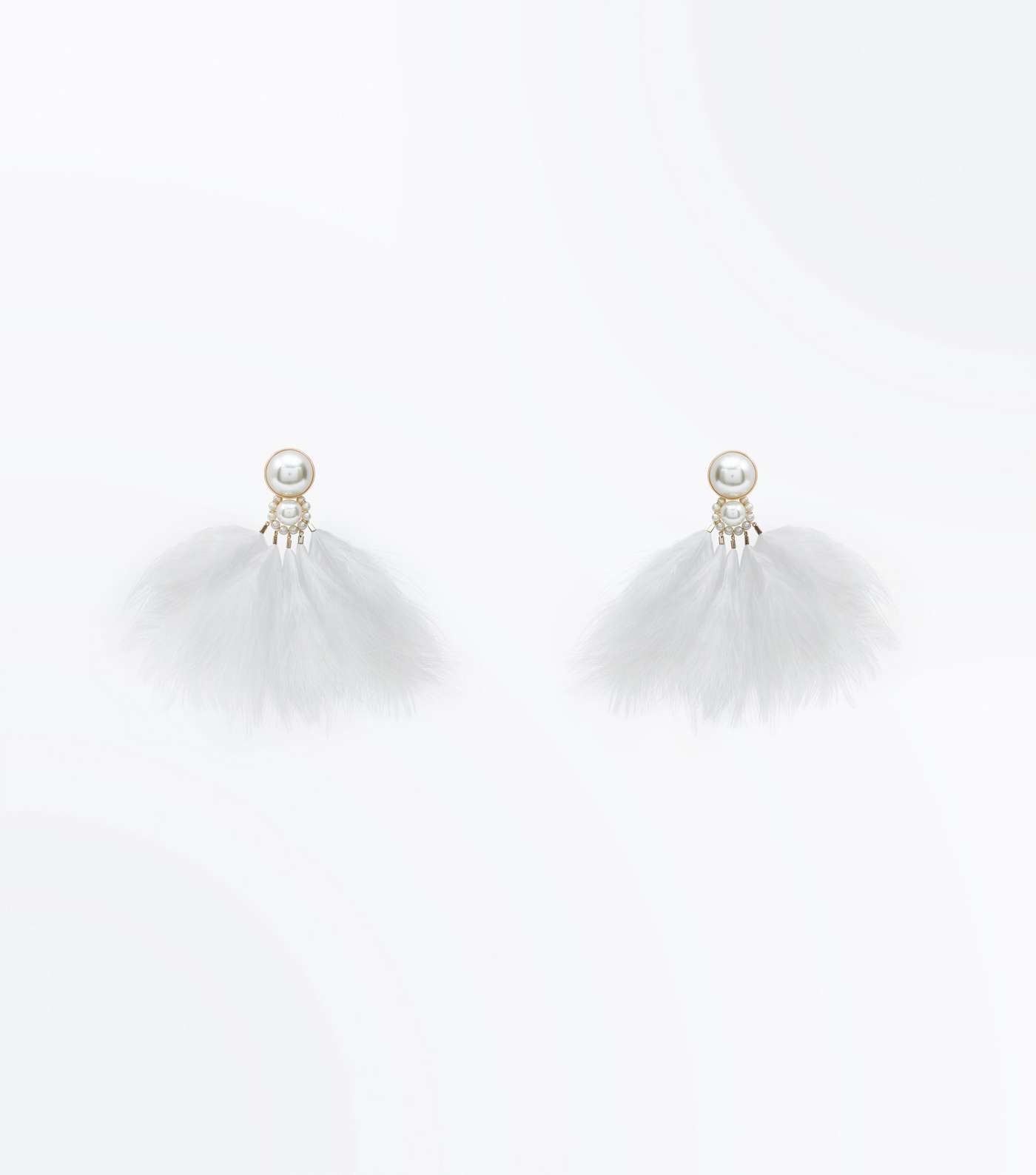 Off White Feather Earrings