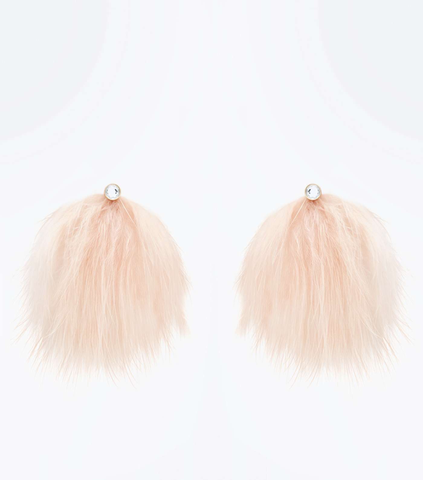 Pink Feather Drop Earrings