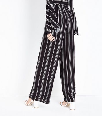 white striped wide leg trousers