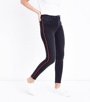 womens side stripe jeans