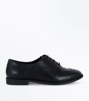 Girls Black Leather Brogues | New Look