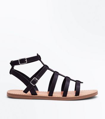 ladies black gladiator sandals
