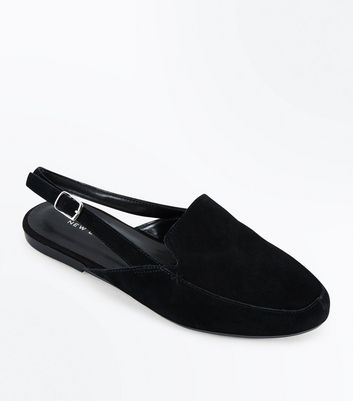 black suede sling back shoes