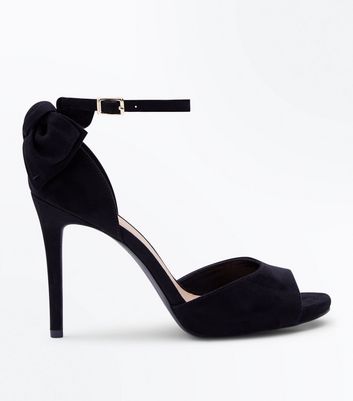 black peep toe heels wide fit