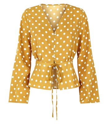 mustard spotty blouse