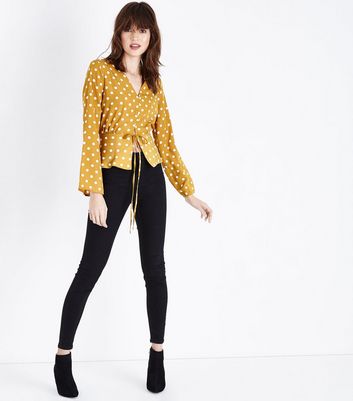 mustard spotty blouse