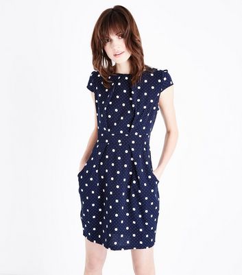 navy blue dress new look