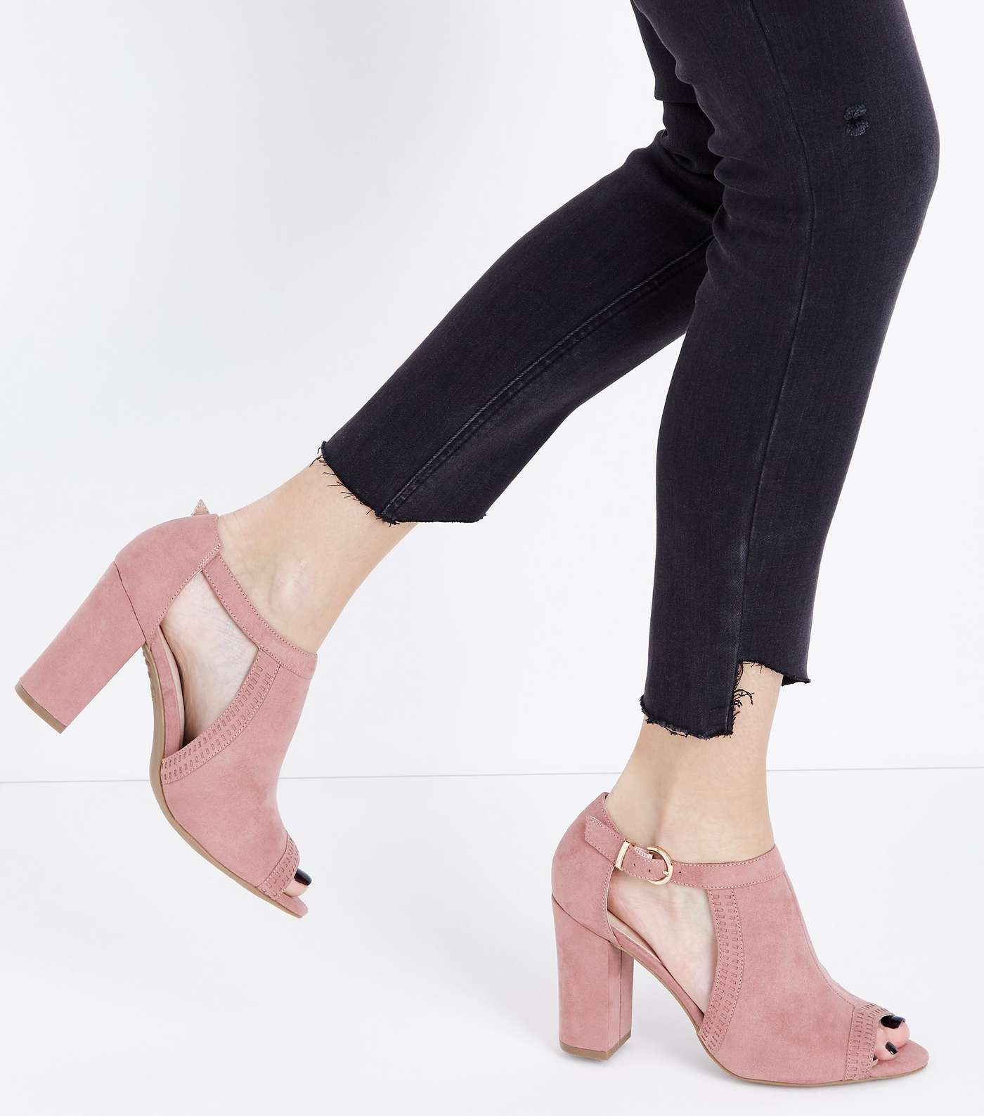Pink Comfort Flex Cut Out Peep Toe Heels Image 2