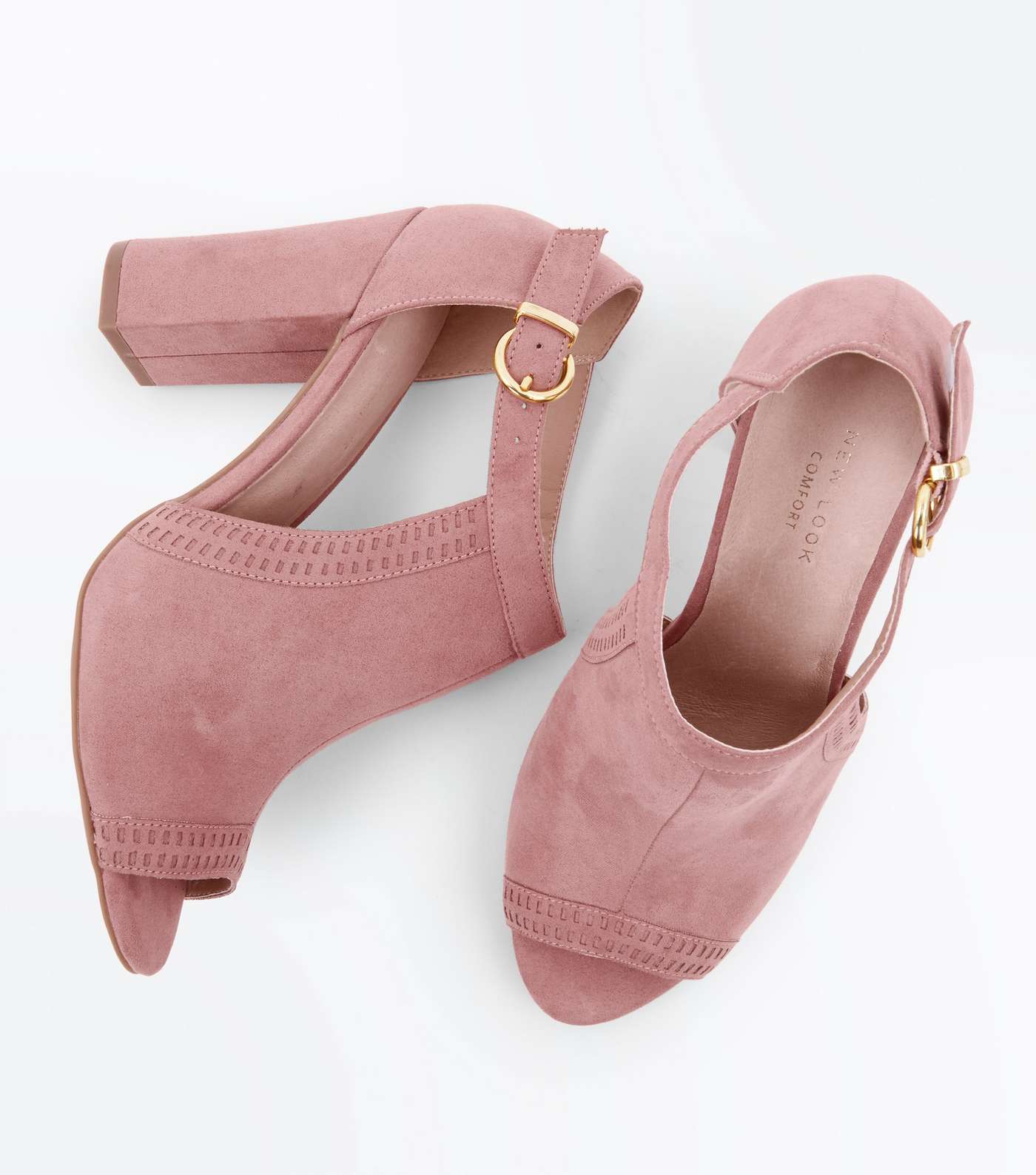 Pink Comfort Flex Cut Out Peep Toe Heels Image 4
