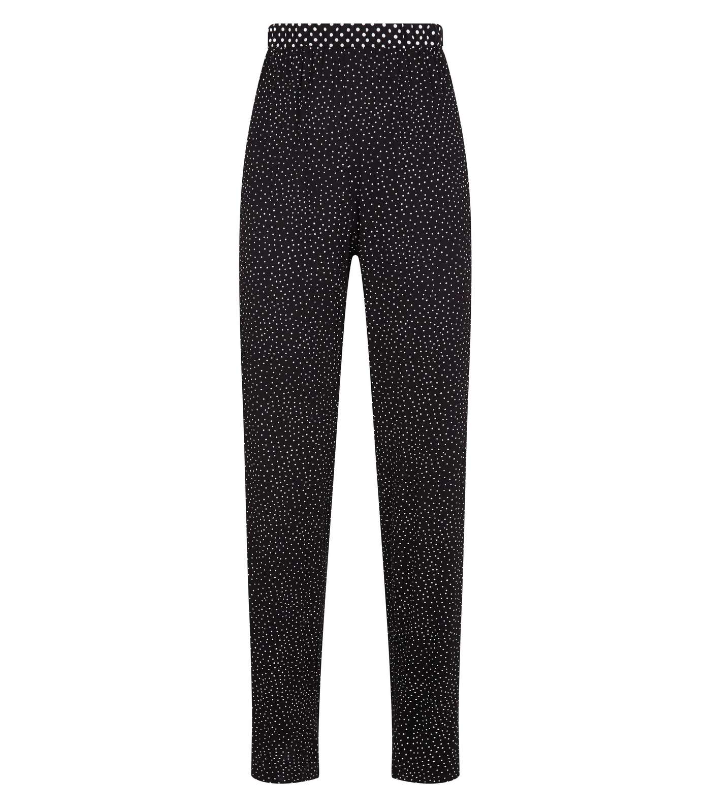 Black Spot Print Pyjama Trousers Image 4