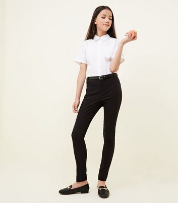 skinny black school trousers new look