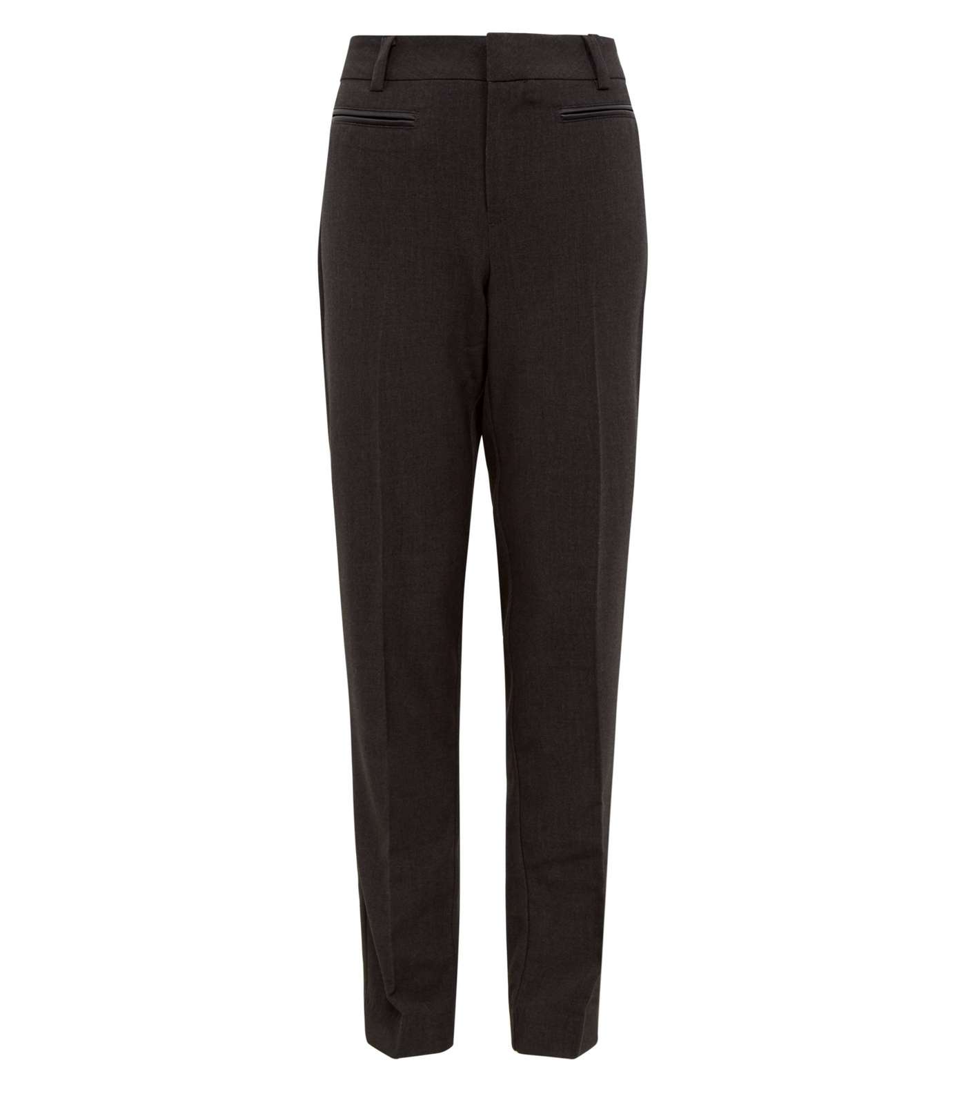 Girls Grey Leather-Look Trim School Trousers Image 4