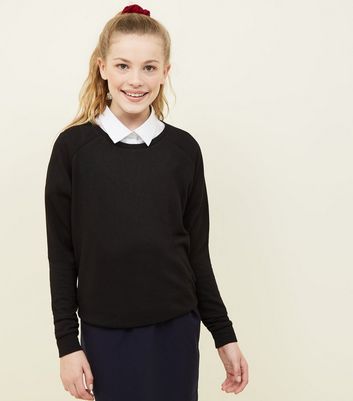 black round neck school jumper