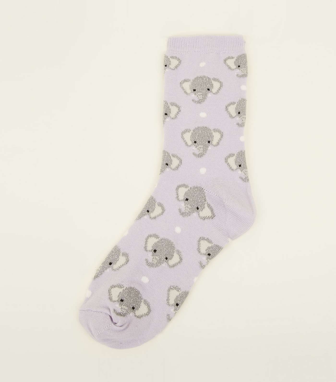 Lilac Glitter Elephant Ankle Socks