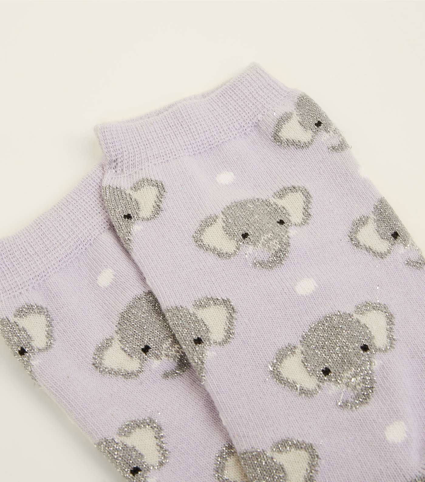 Lilac Glitter Elephant Ankle Socks Image 3