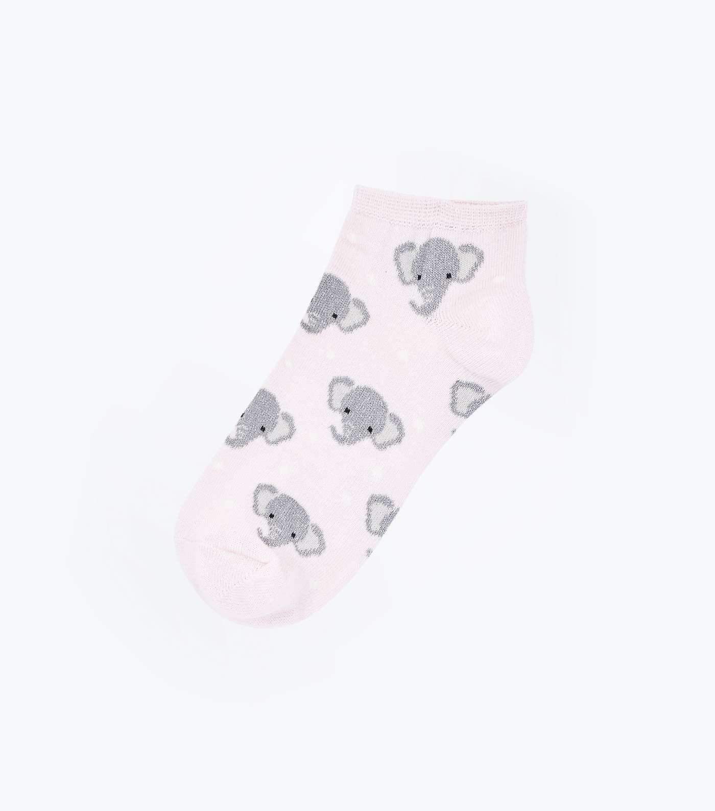 Pale Pink Glitter Elephant Ankle Socks