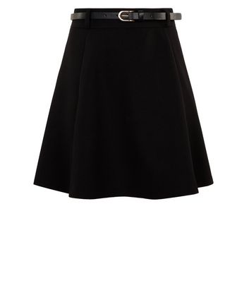 Black skater skirt with belt loops best sale