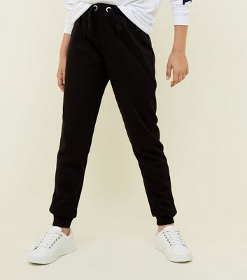 girls black school joggers