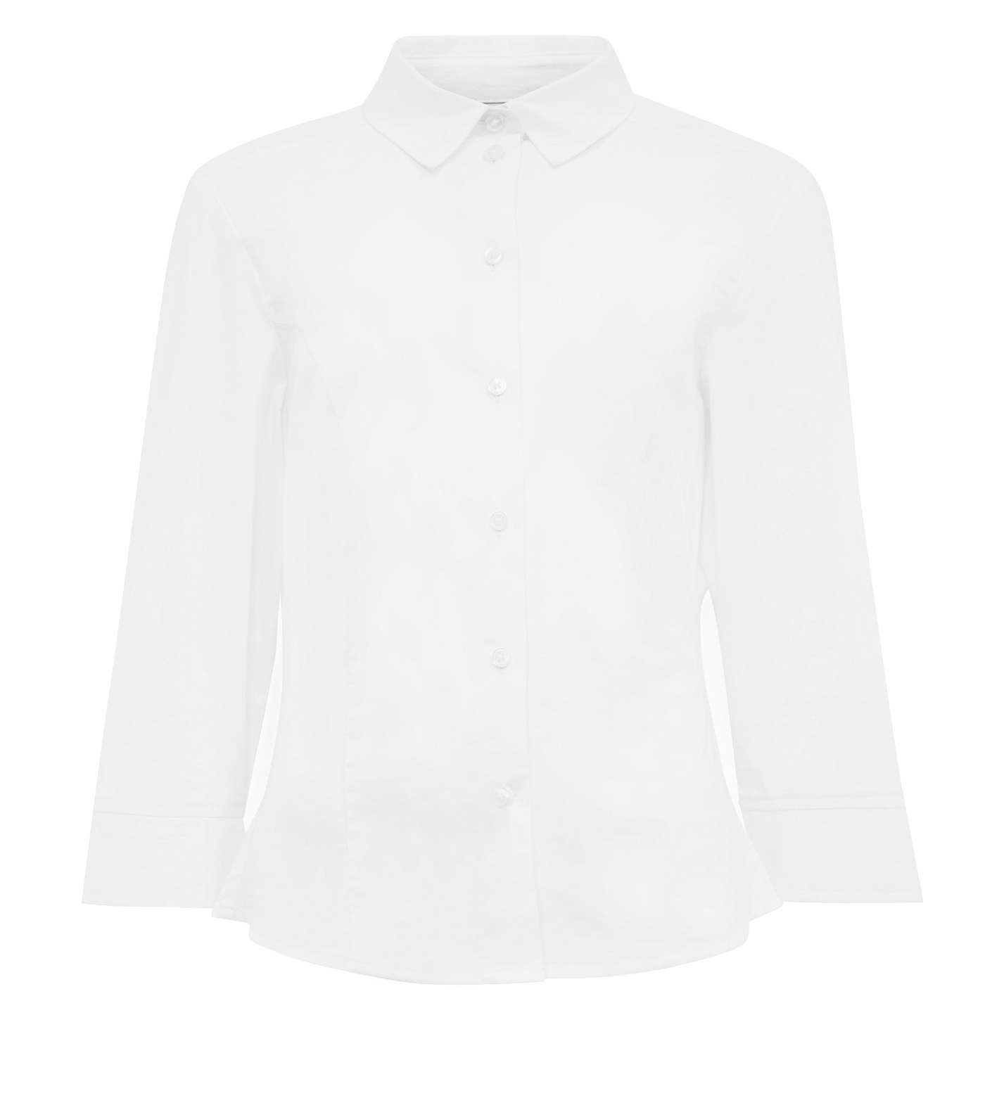 Girls White 3/4 Sleeve School Shirt Image 4