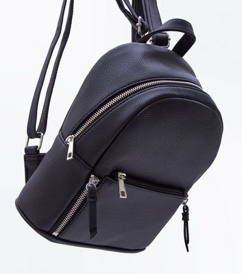 black zip backpack