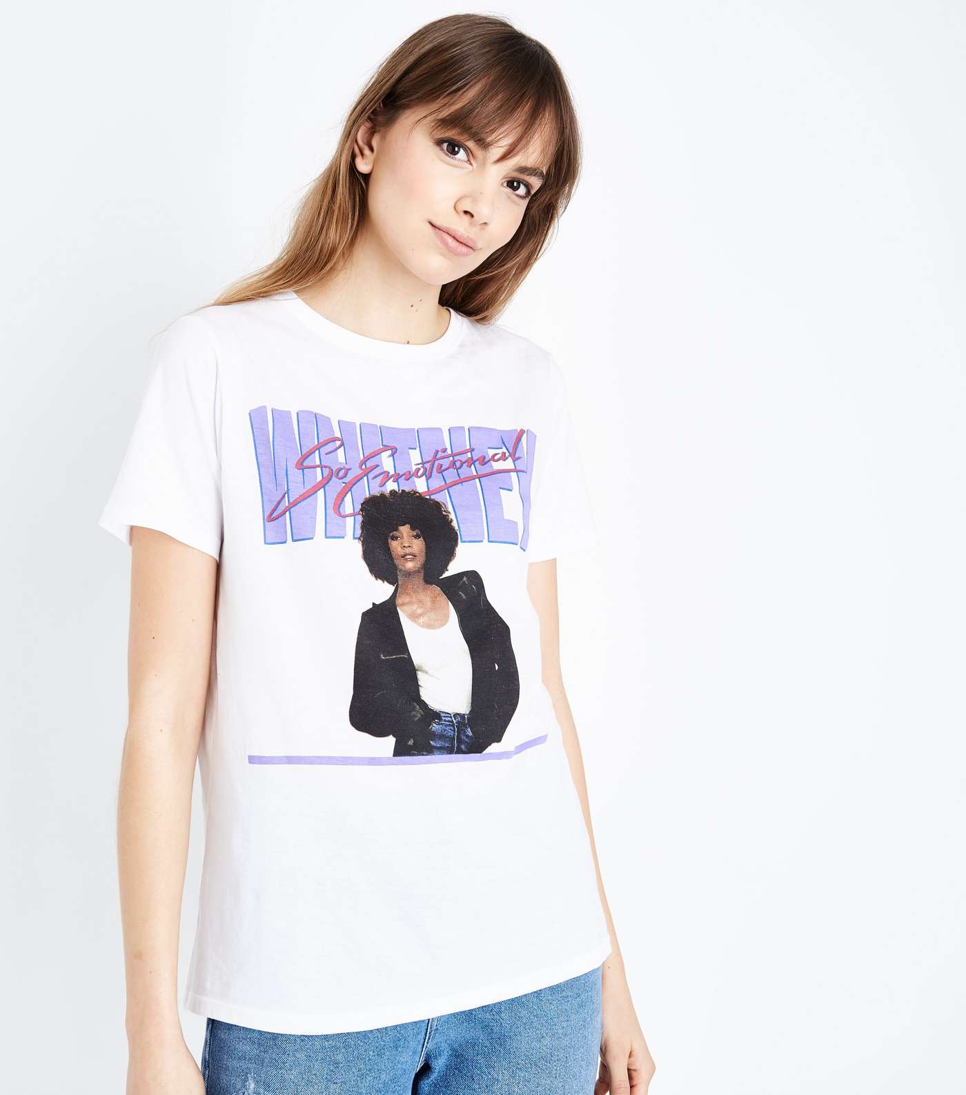 White 80's Whitney Houston T-Shirt