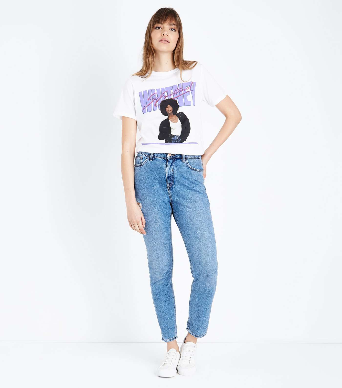 White 80's Whitney Houston T-Shirt Image 5