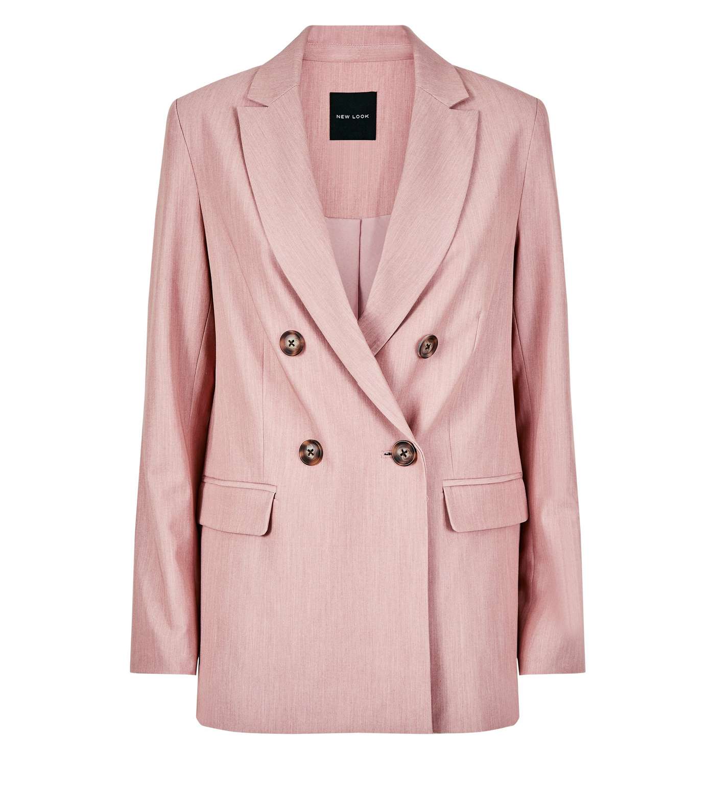 Mid Pink Marl Double Breasted Blazer Image 4