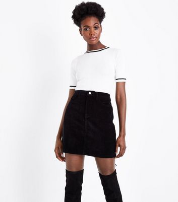 Black Corduroy Mini Skirt | New Look