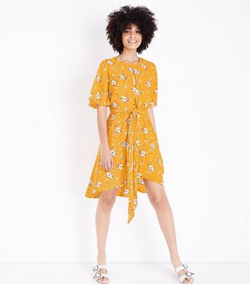 new look yellow floral dress