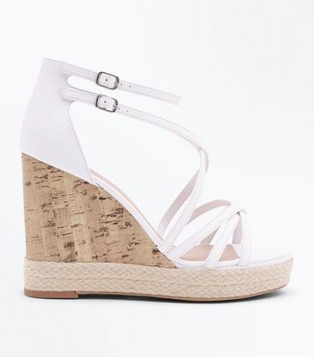 white strappy espadrilles