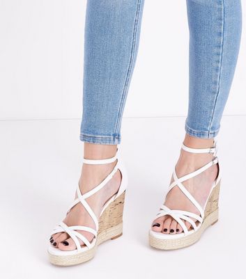 white wedge sandals new look