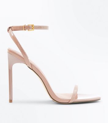 patent barely there heels