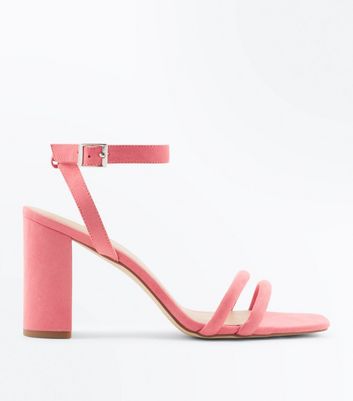 Bright Pink Suedette Padded Strap Block 