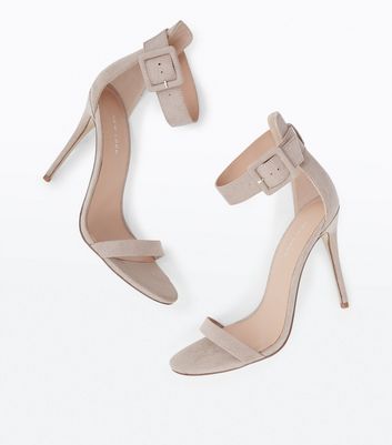 Grey barely there heels best sale