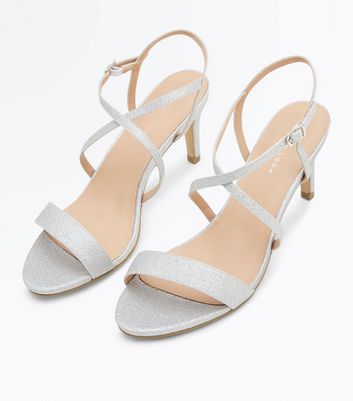 Silver strappy shoes deals low heel