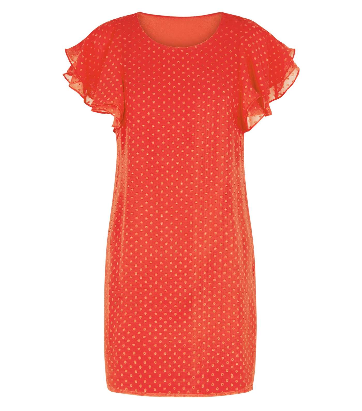 Mela Red Spot Texture Tiered Sleeve Dress  Image 4