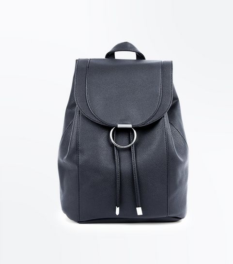 Handbags Black Clutch Tote Small Bags New Look Black Ring Front Backpack