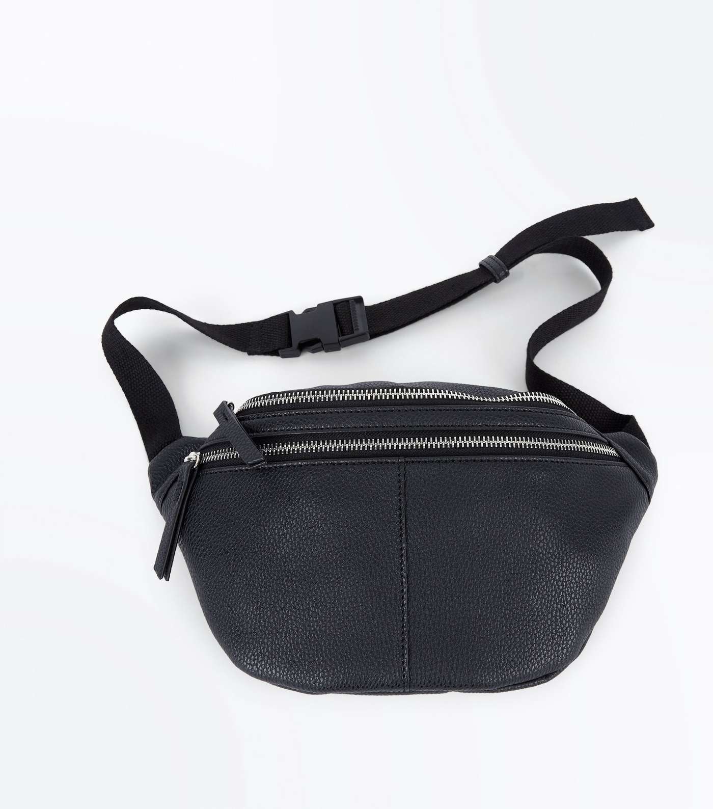 Black Double Pocket Bum Bag Image 5